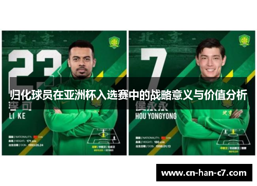 归化球员在亚洲杯入选赛中的战略意义与价值分析