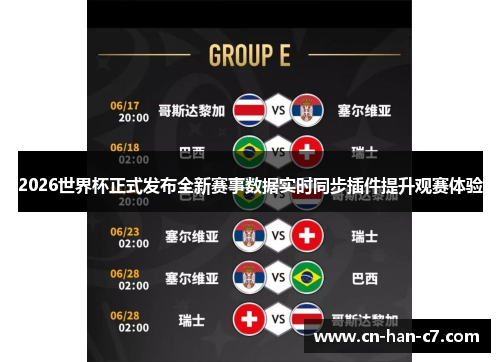 2026世界杯正式发布全新赛事数据实时同步插件提升观赛体验 2026世界杯正式发布全新赛事数据实时同步插件提升观赛体验